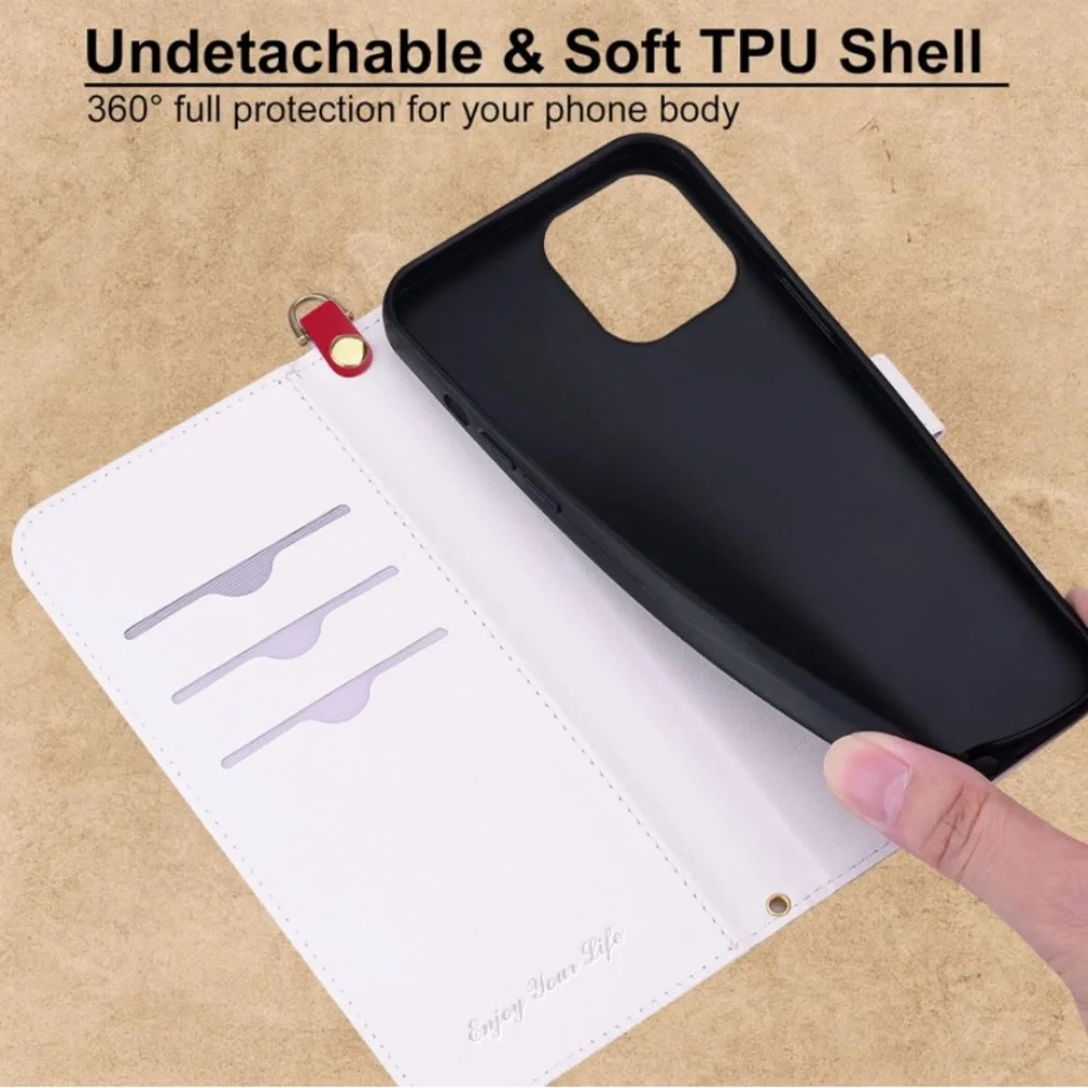 New Apple Cartoon Style Flip Wallet Case with 3 Card Slots IPhone 14 Pro